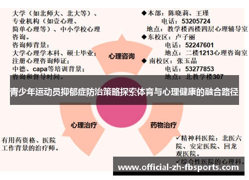青少年运动员抑郁症防治策略探索体育与心理健康的融合路径